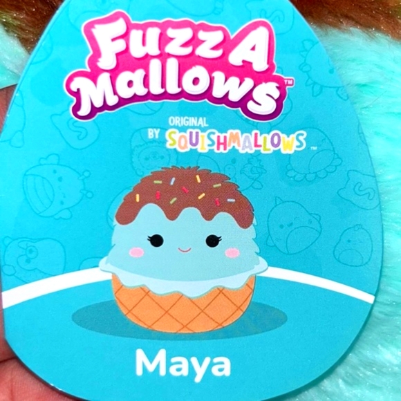 MAYA🍦Mint Chocolate Chip Ice Cream Cone FuzzAmallow NWT great friend - Picture 3 of 9